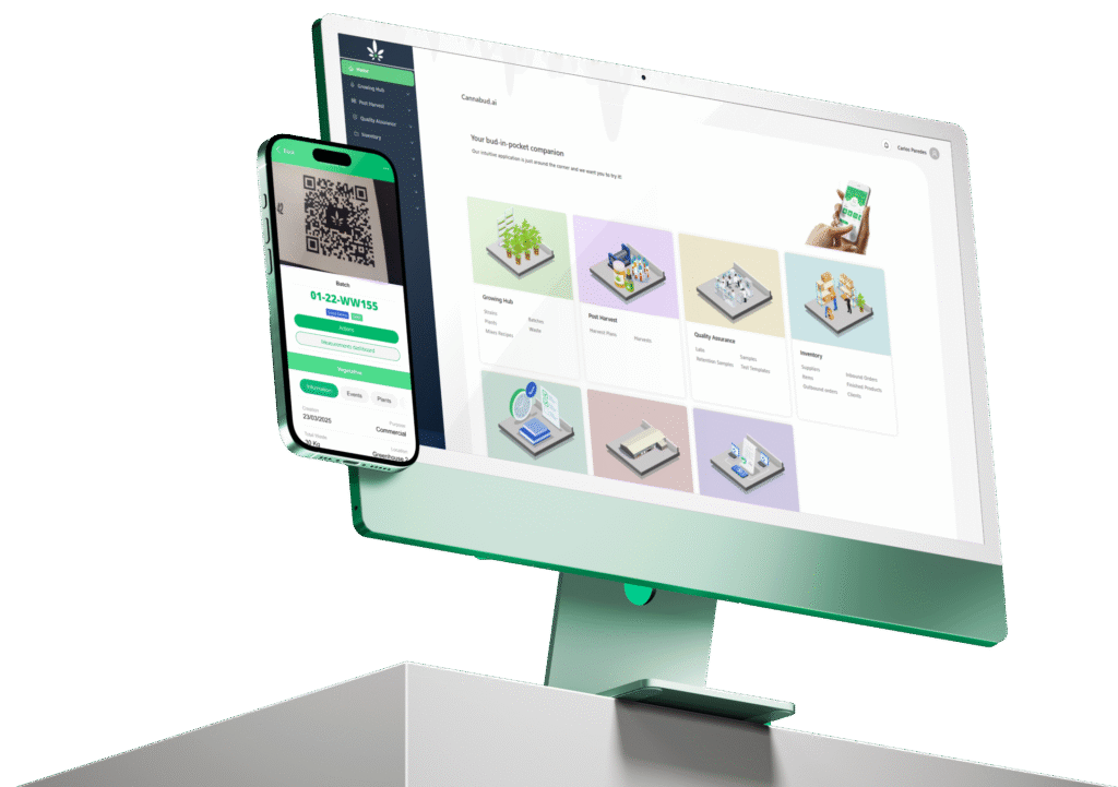 Cannabis Operation Software - Cannabud.ai - Desktop and mobile together